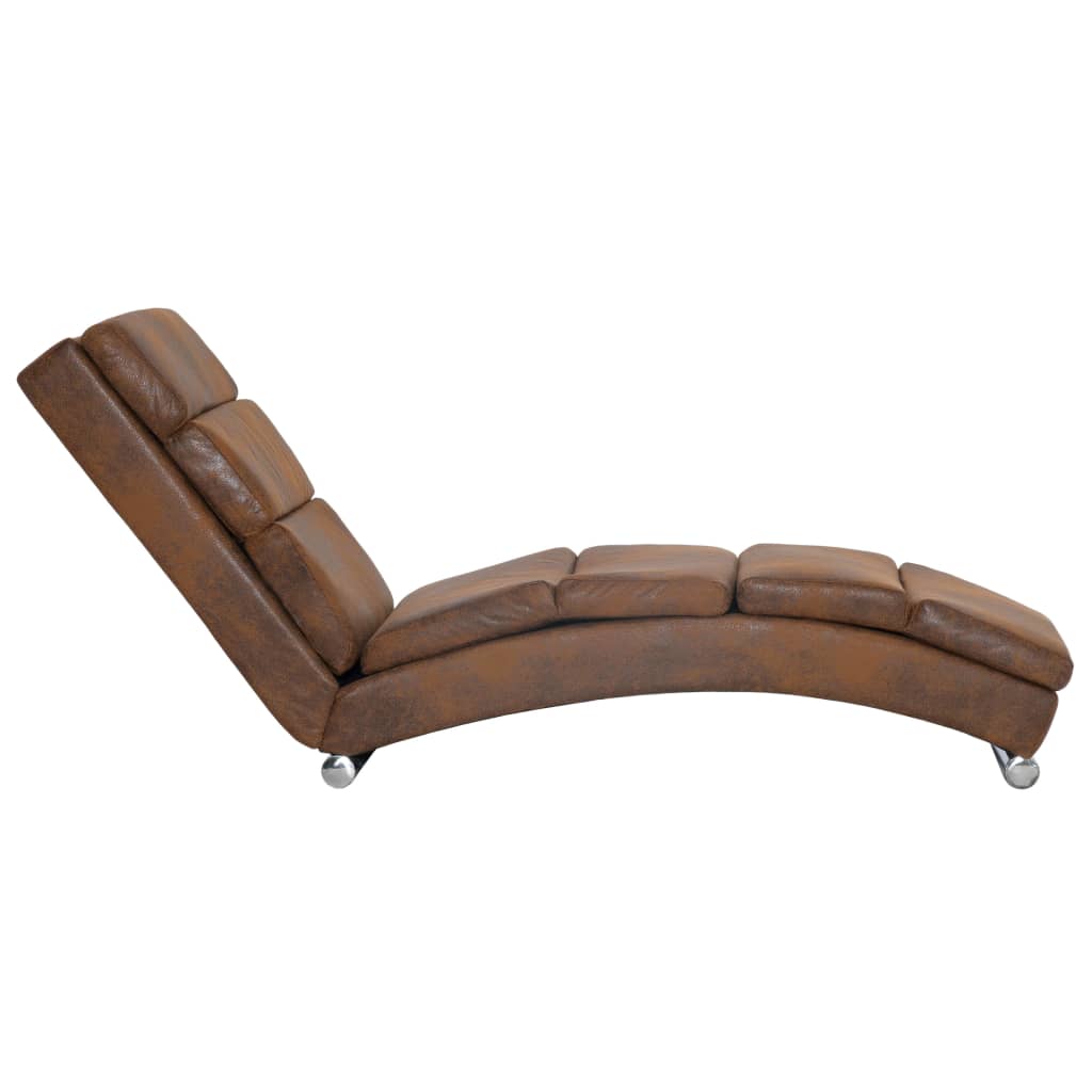 Chaise longue Marron Similicuir daim - XIOS