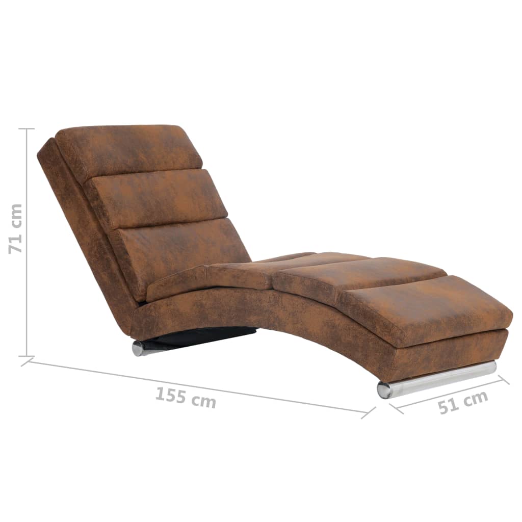 Chaise longue Marron Similicuir daim - XIOS