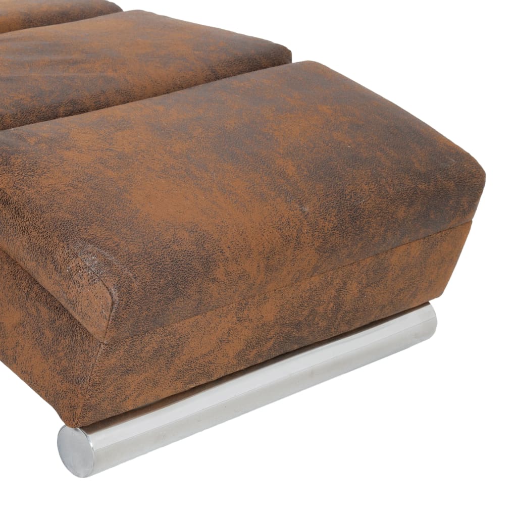 Chaise longue de massage Marron Similicuir daim - XIOS