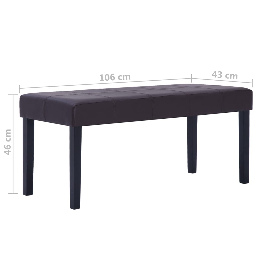 Banc 106 cm Marron Similicuir Bancs coffres vidaXL