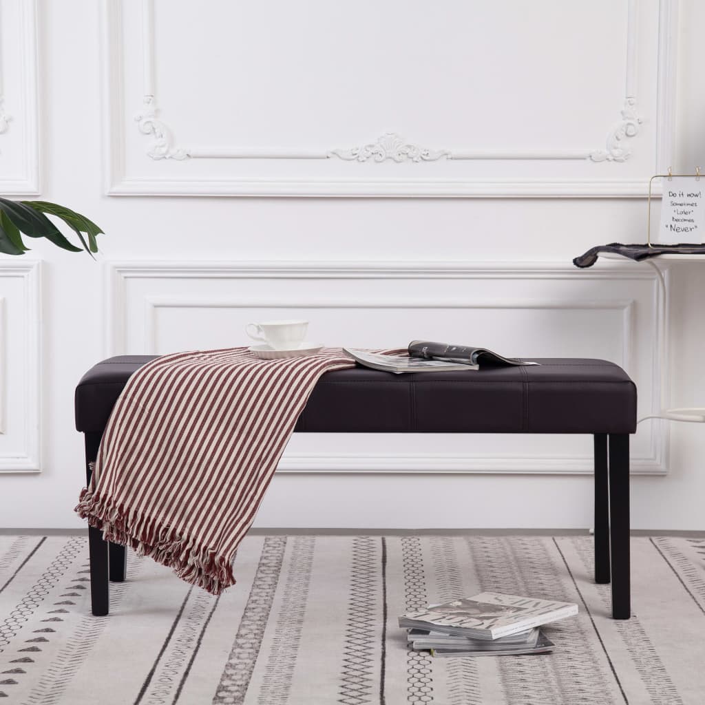 Banc 106 cm Marron Similicuir Bancs coffres vidaXL