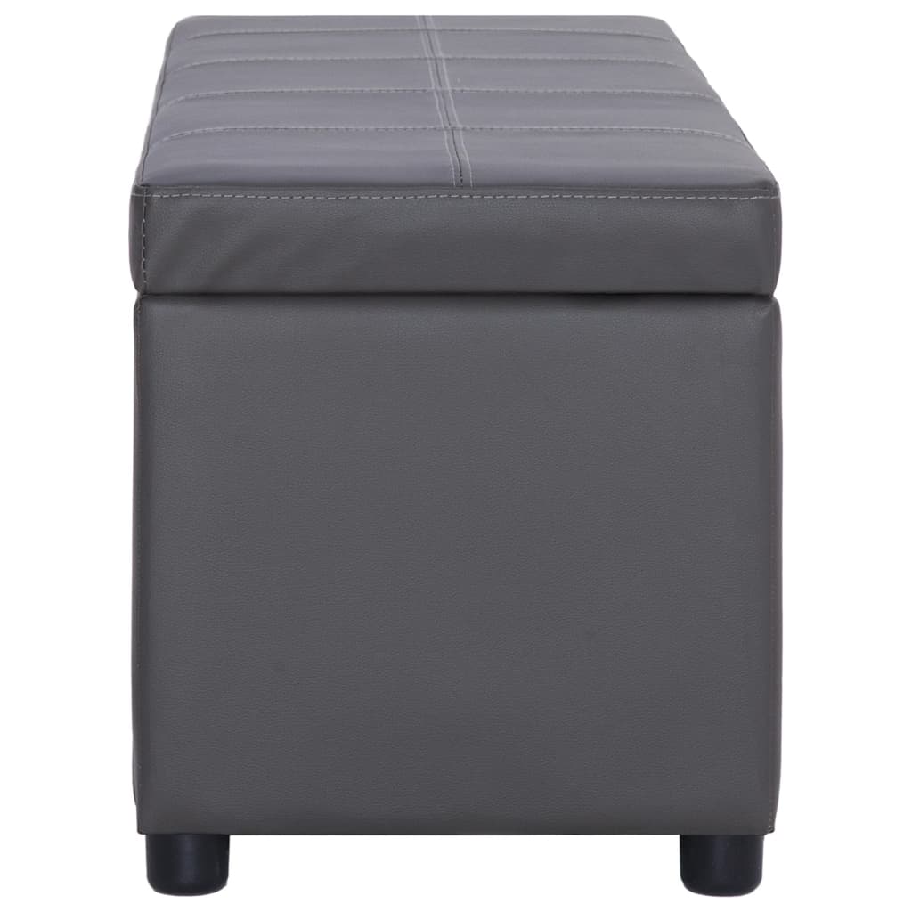 Banc avec compartiment de rangement 116 cm Gris Similicuir - XIOS