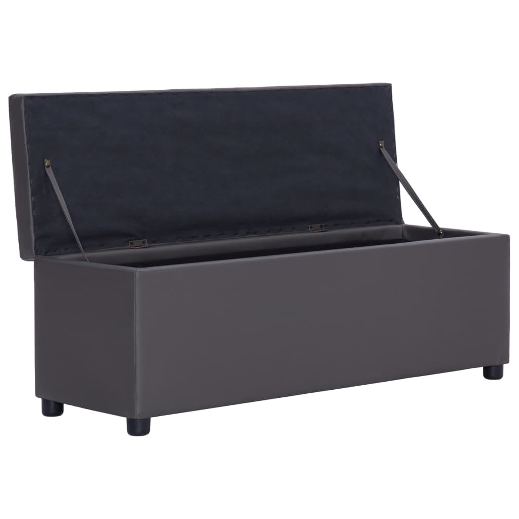 Banc avec compartiment de rangement 116 cm Gris Similicuir - XIOS