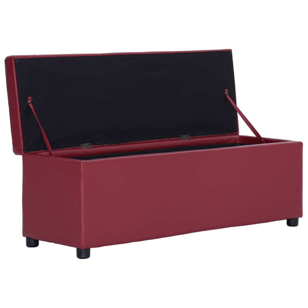Banc avec compartiment de rangement 116 cm Bordeaux Similicuir - XIOS