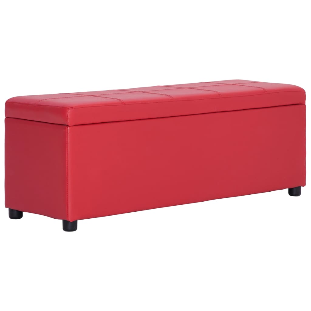 Banc avec compartiment de rangement 116 cm Rouge Similicuir - XIOS