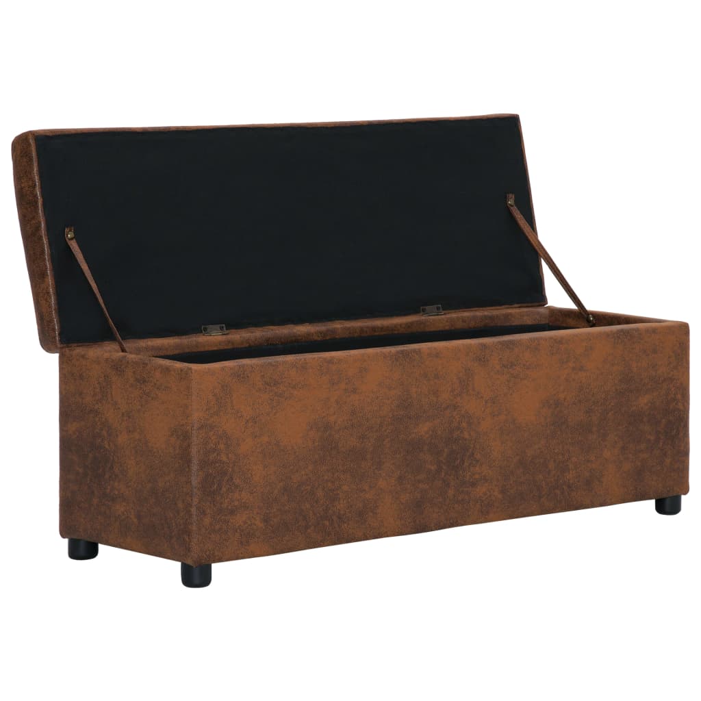 Banc avec compartiment de rangement 116 cm Marron Similicuir - XIOS