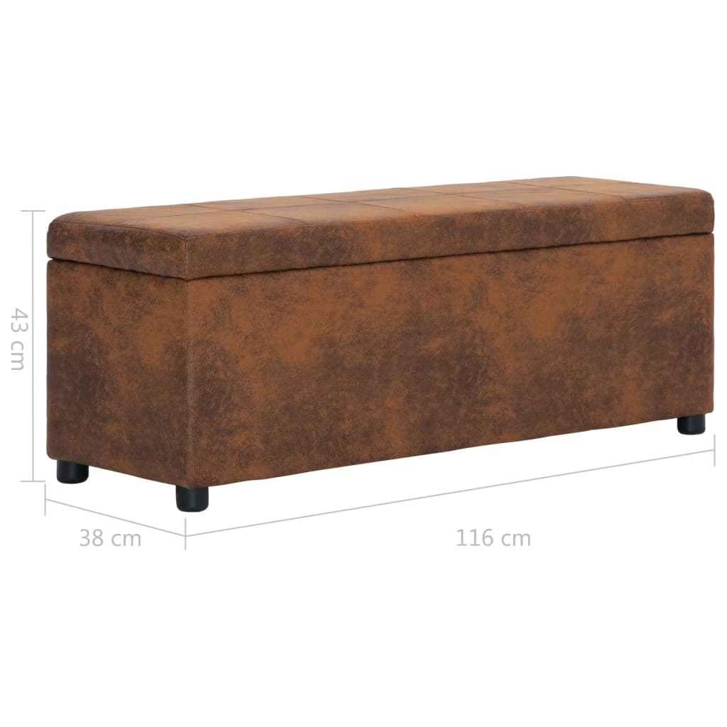 Banc avec compartiment de rangement 116 cm Marron Similicuir - XIOS