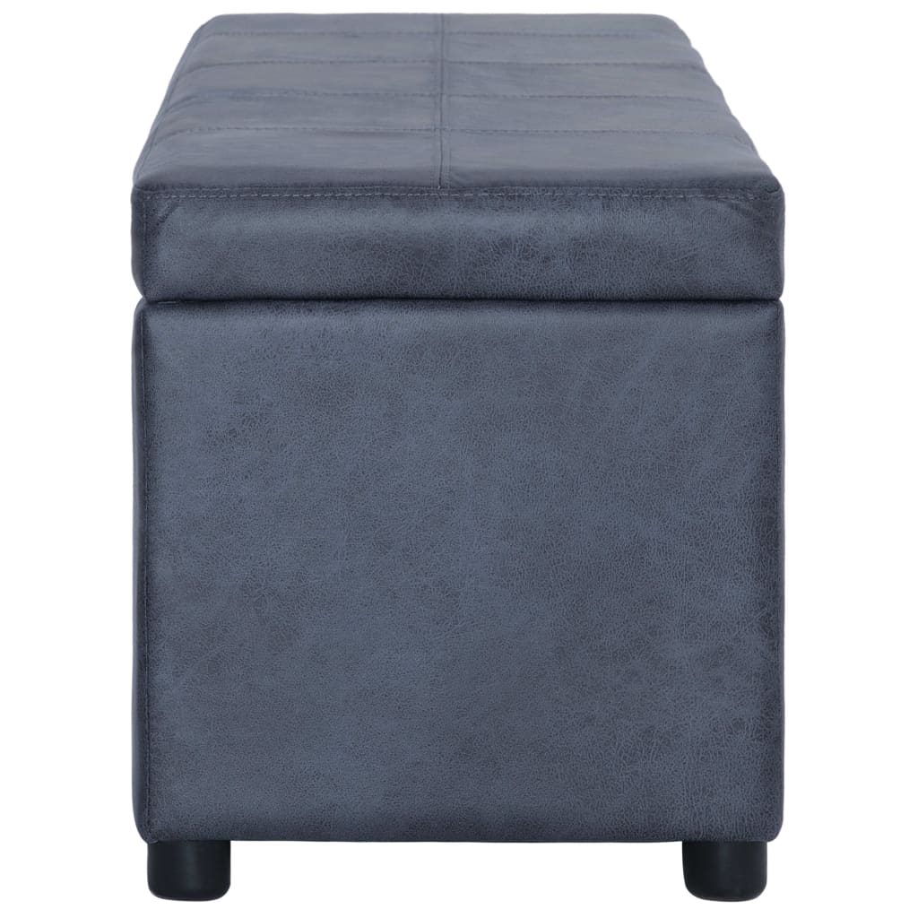 Banc avec compartiment de rangement 116 cm Gris Similicuir daim - XIOS