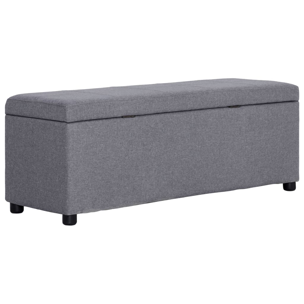 Banc avec compartiment de rangement 116 cm Gris clair Polyester - XIOS