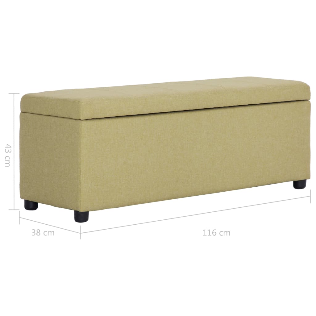 Banc avec compartiment de rangement 116 cm Vert Polyester - XIOS