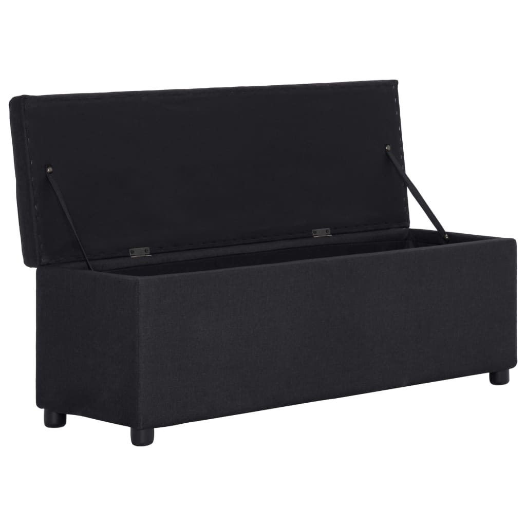 Banc avec compartiment de rangement 116 cm Noir Polyester - XIOS