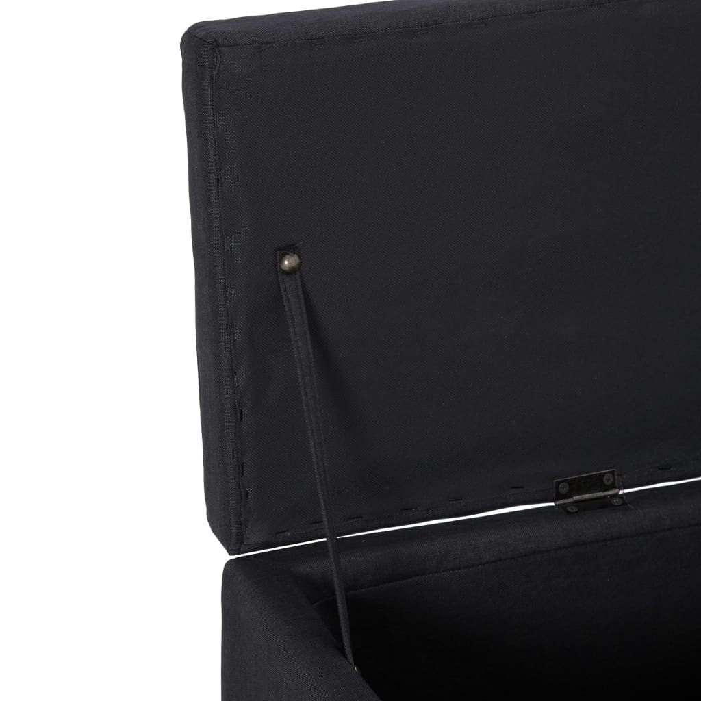 Banc avec compartiment de rangement 116 cm Noir Polyester - XIOS