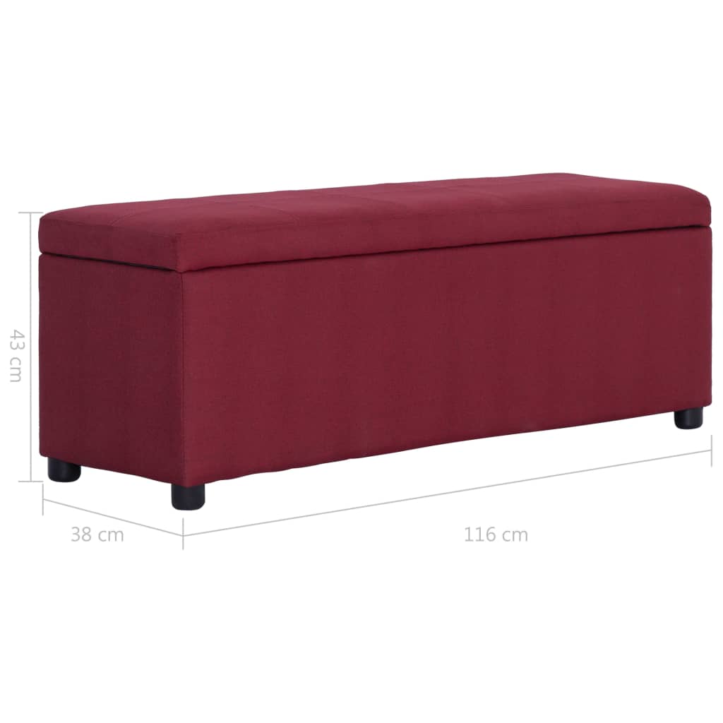 Banc avec compartiment de rangement 116 cm Bordeaux Polyester - XIOS