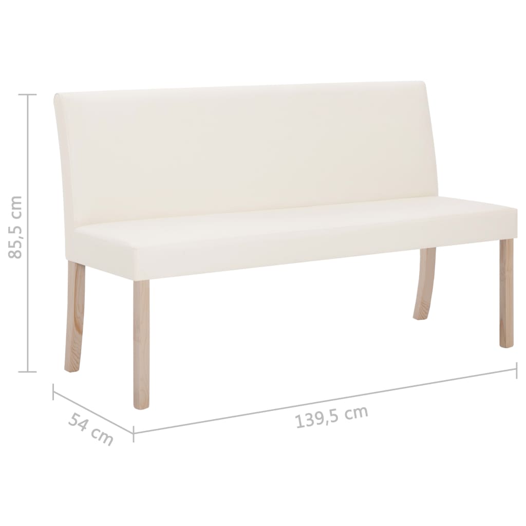 Banc 139,5 cm Crème Similicuir - XIOS