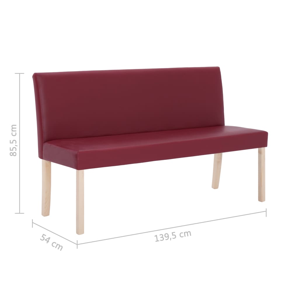 Banc 139,5 cm Rouge bordeaux Similicuir - XIOS
