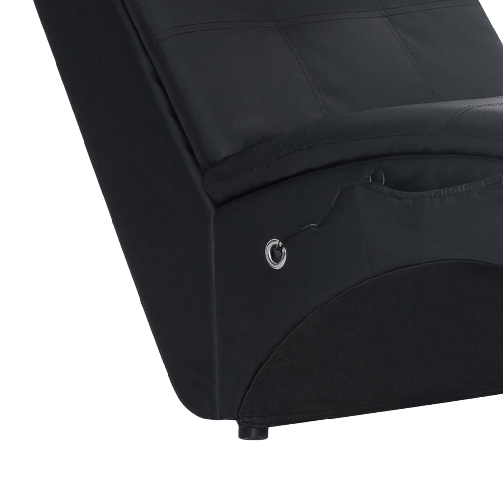 Chaise longue de massage avec oreiller Noir Similicuir - XIOS