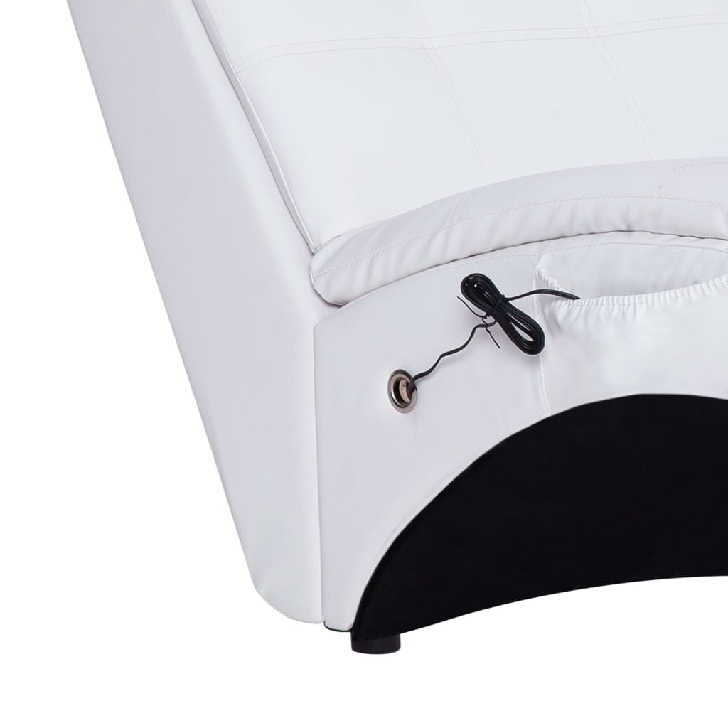 Chaise longue de massage avec oreiller Blanc Similicuir - XIOS