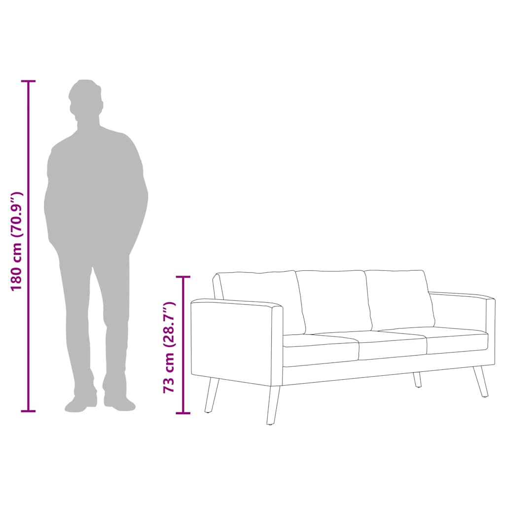 Canapé à 3 places Tissu Rouge bordeaux - XIOS