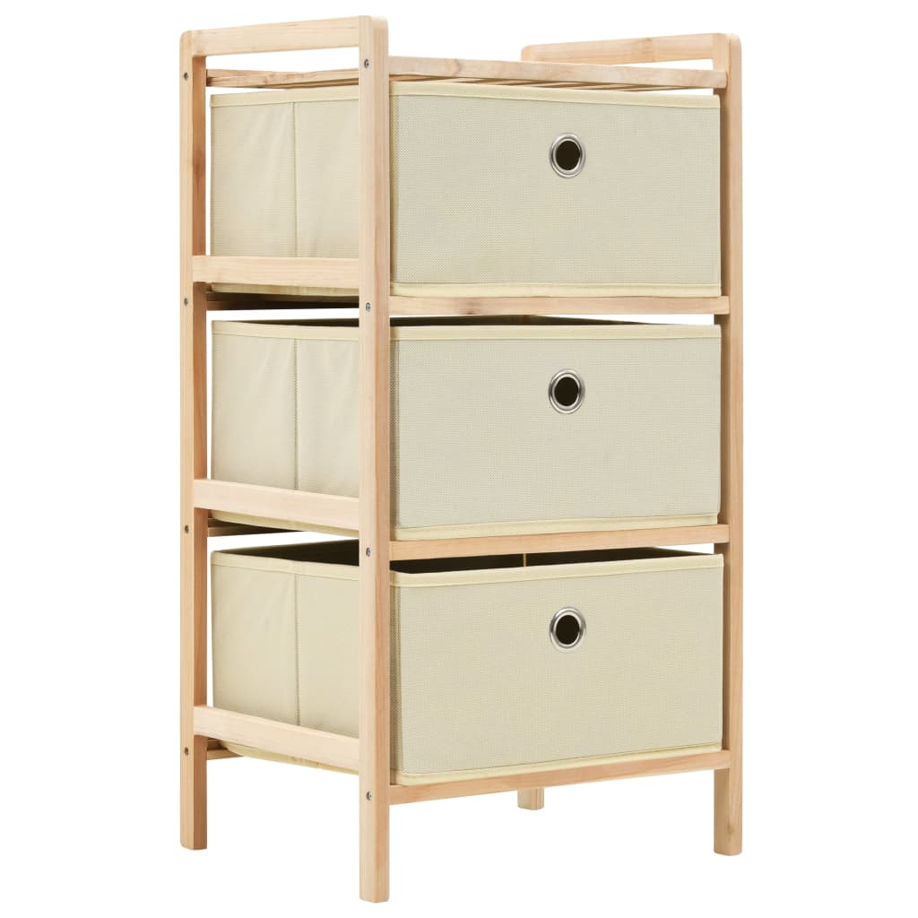 Étagères de rangement avec 3 paniers en tissu 2 pcs beige cèdre