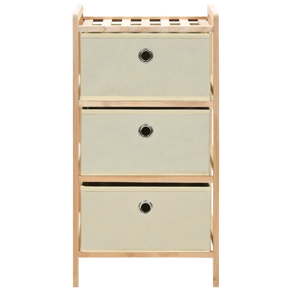 Étagères de rangement avec 3 paniers en tissu 2 pcs beige cèdre