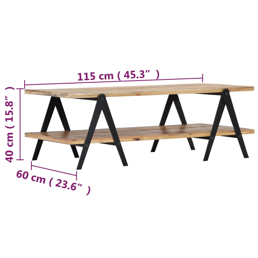 Table basse 115x60x40 cm Bois de manguier massif - XIOS