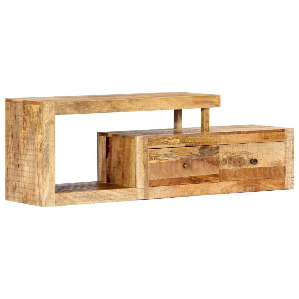 Meuble TV 120x30x40 cm Bois massif de manguier - XIOS