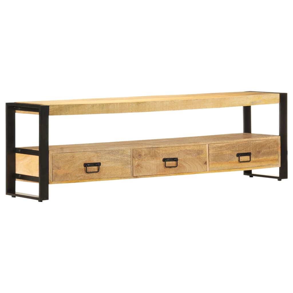 Meuble TV 150x30x45 cm Bois solide de manguier - XIOS