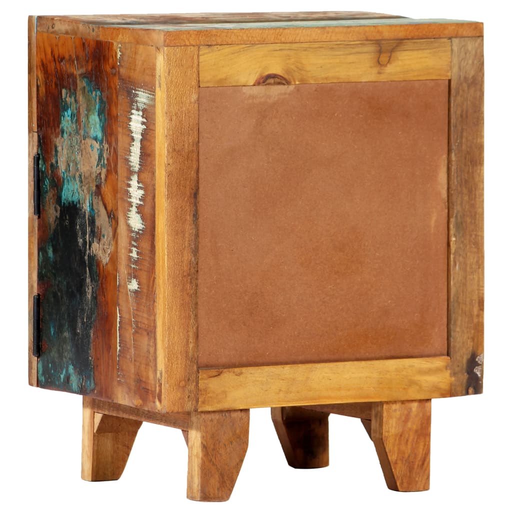 Table de chevet sculptée à la main 40x30x50cm Bois récupération - XIOS
