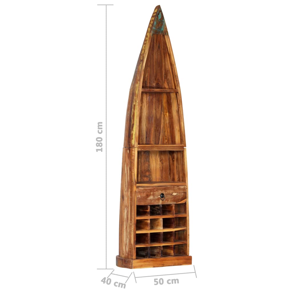 Casier à bouteilles 50 x 40 x 180 cm Bois de manguier massif - XIOS