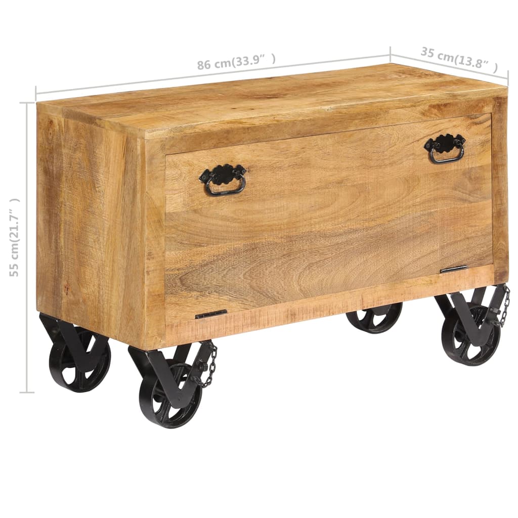 Armoire à chaussures 86x35x55 cm Bois de manguier solide - XIOS