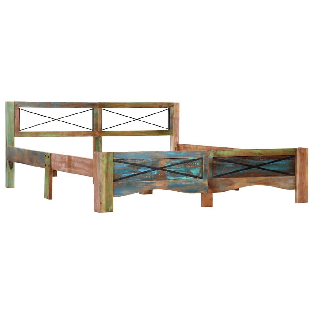 Cadre de lit bois de récupération massif 160x200 cm