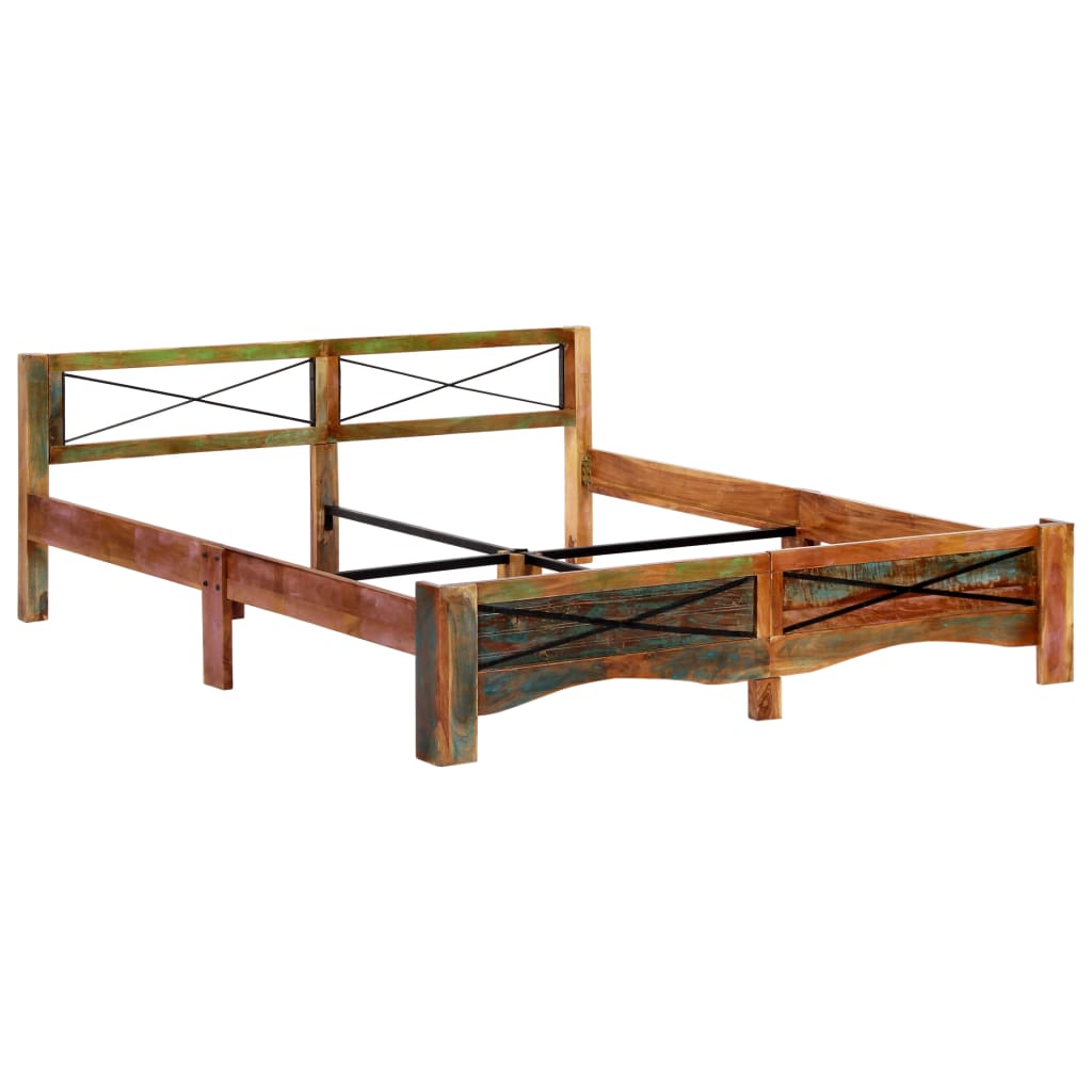Cadre de lit sans matelas Bois de récupération massif 180x200cm - XIOS