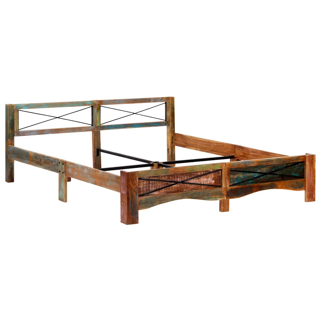 Cadre de lit sans matelas Bois de récupération massif 180x200cm