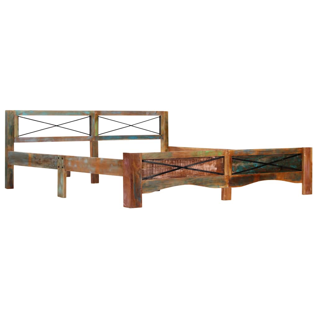 Cadre de lit sans matelas Bois de récupération massif 180x200cm