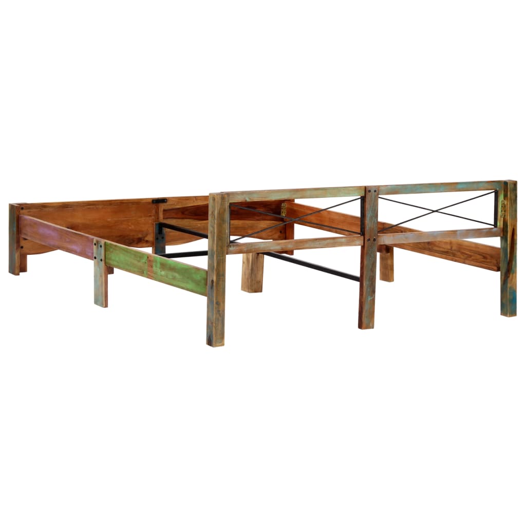 Cadre de lit sans matelas Bois de récupération massif 180x200cm - XIOS