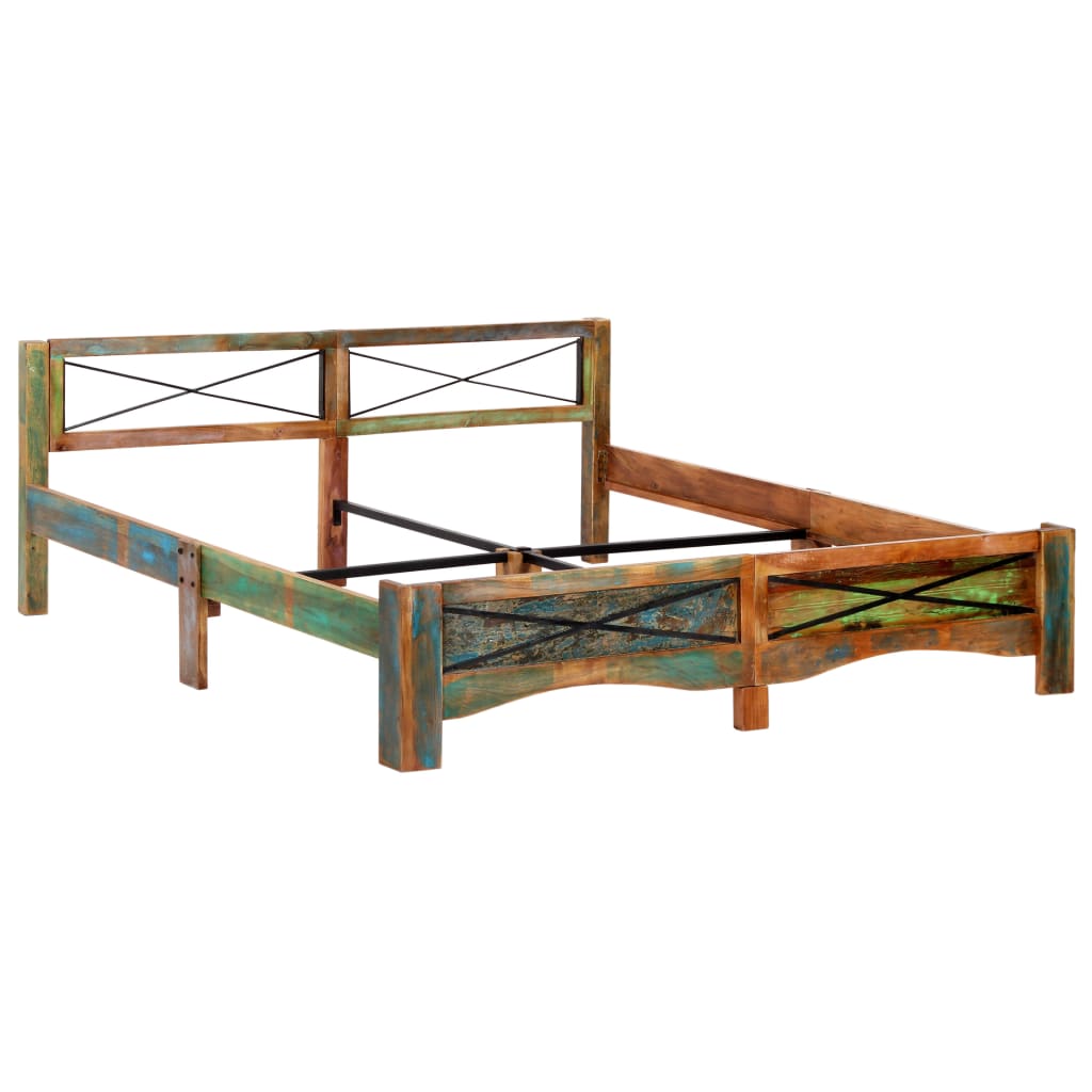Cadre de lit sans matelas Bois de récupération massif 180x200cm - XIOS