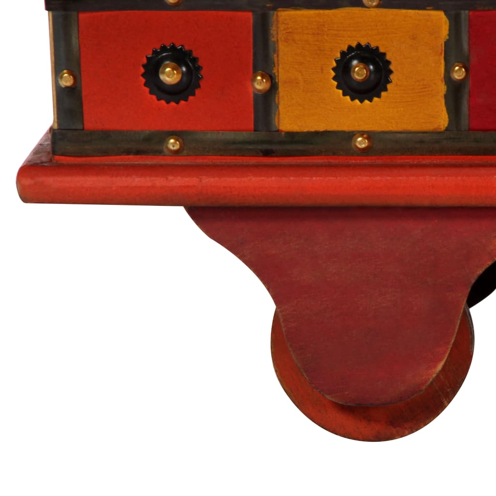 Boîte de rangement Rouge 110x40x40 cm Bois d'acacia massif - XIOS