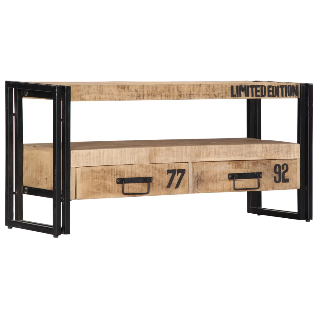 Meuble TV 100x30x45 cm Bois de manguier massif - XIOS