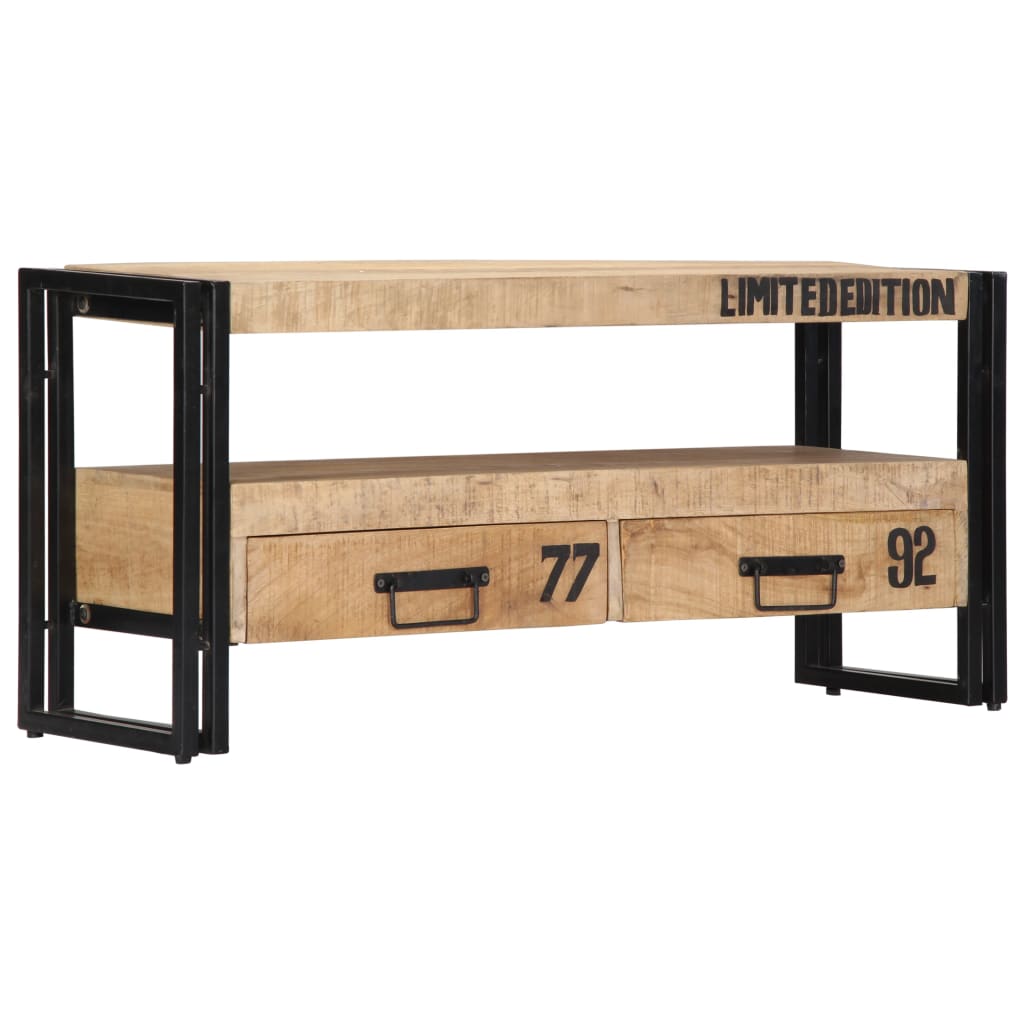 Meuble TV 100x30x45 cm Bois de manguier massif - XIOS