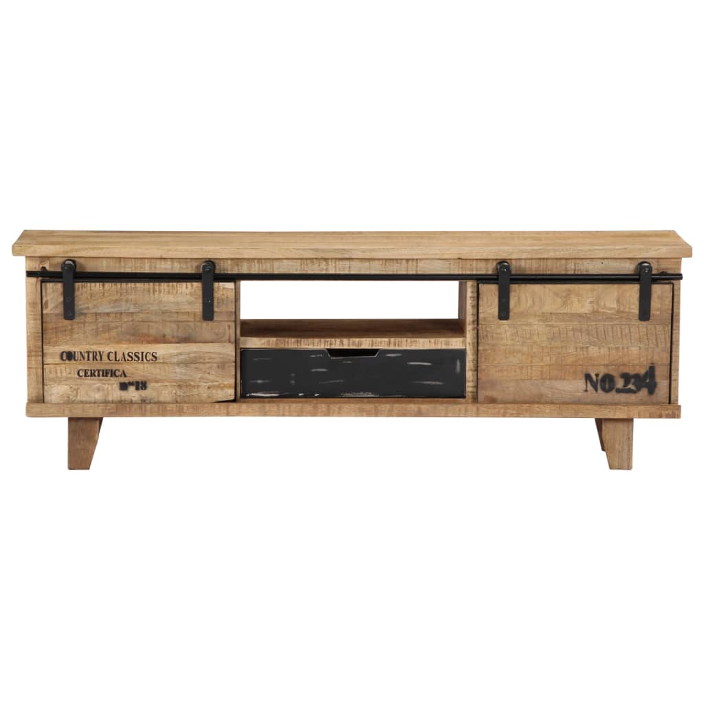 Meuble TV 120x30x40 cm Bois massif de manguier - XIOS