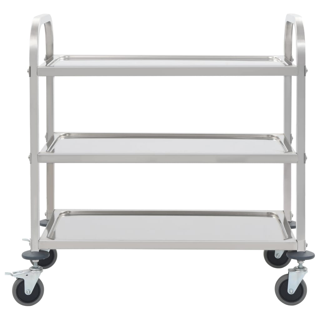 Chariot de cuisine à 3 niveaux 96,5x55x90 cm Acier inoxydable - XIOS