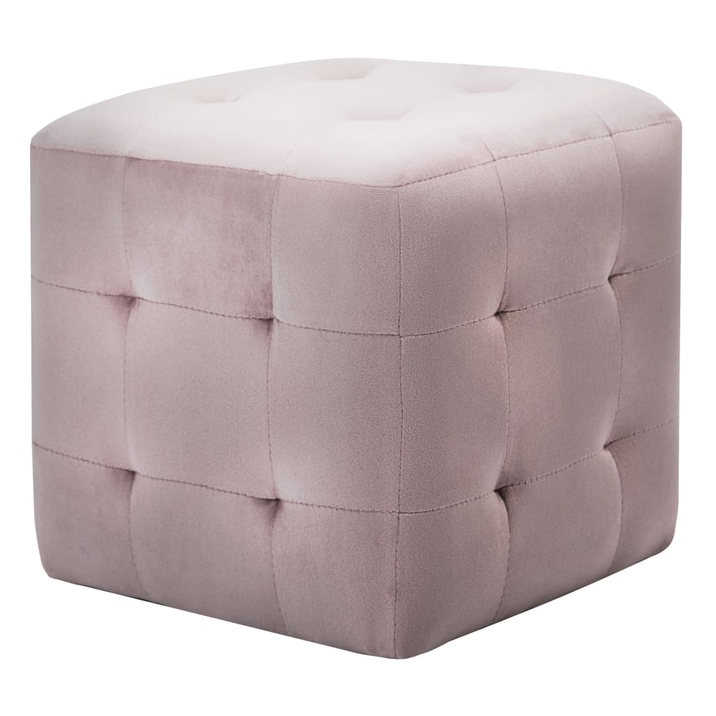 Tables de chevet 2 pcs Rose 30x30x30 cm Tissu velours - XIOS