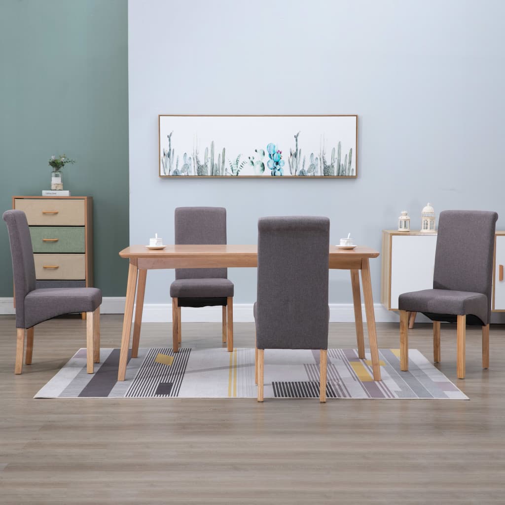 Chaises à manger lot de 4 taupe tissu - XIOS