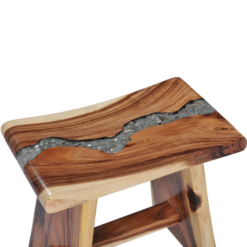 Tabouret Bois de Suar solide et polyrésine - XIOS