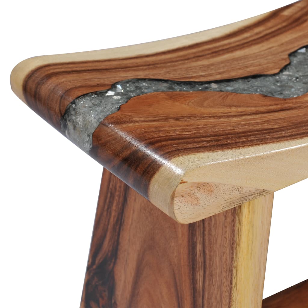 Tabouret Bois de Suar solide et polyrésine - XIOS