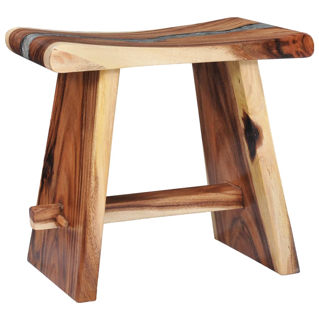 Tabouret Bois de Suar solide et polyrésine - XIOS
