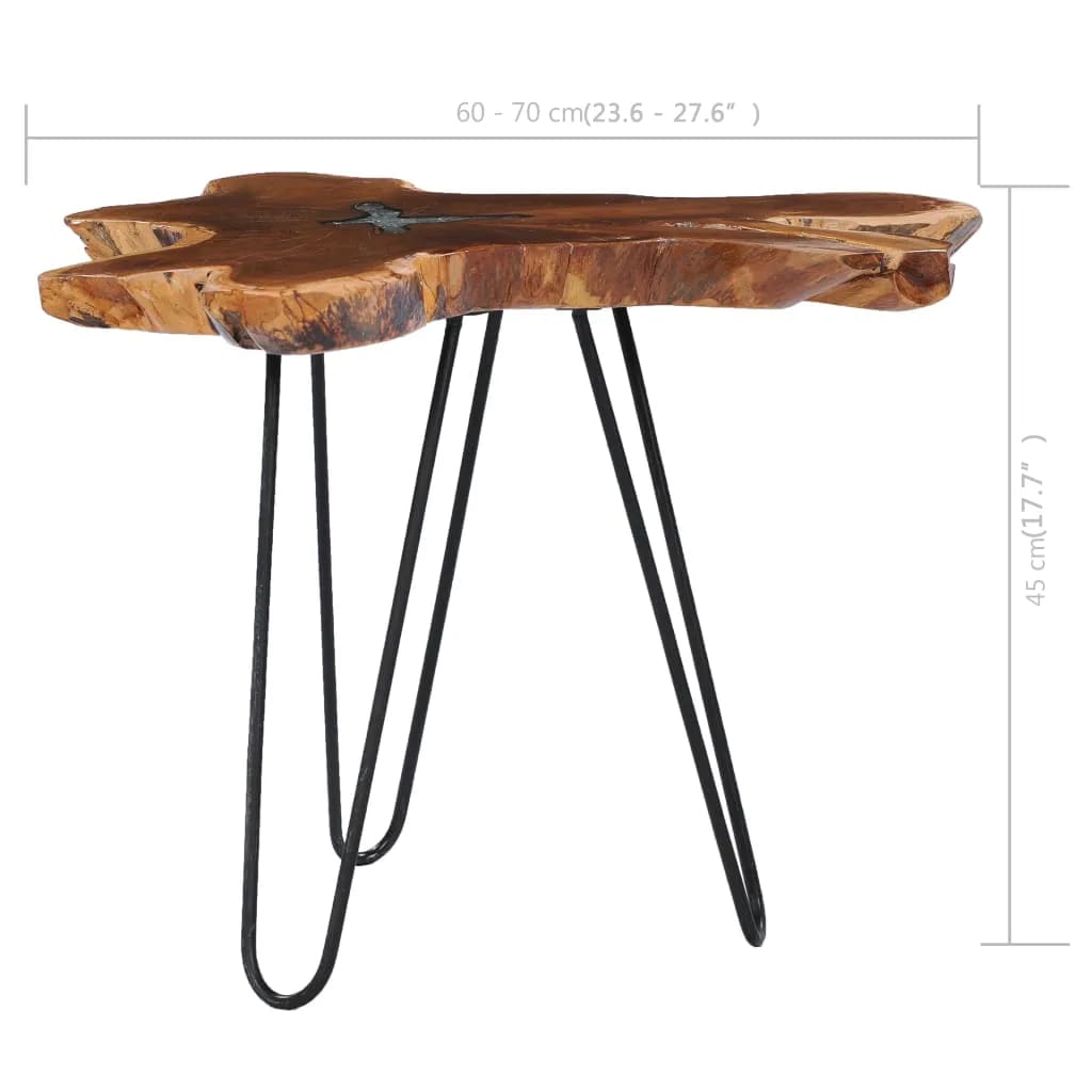Table basse 70x45 cm Bois de teck massif et polyrésine - XIOS