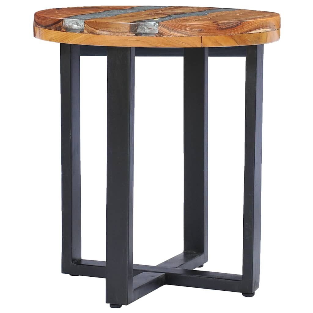 Table basse 40x45 cm Bois de teck massif et polyrésine - XIOS