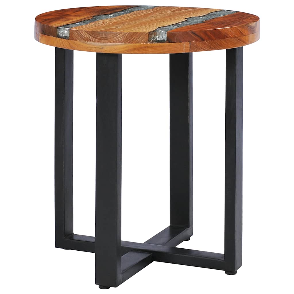 Table basse 40x45 cm Bois de teck massif et polyrésine - XIOS