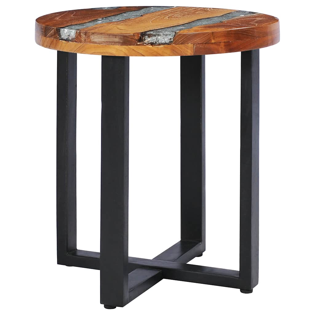 Table basse 40x45 cm Bois de teck massif et polyrésine - XIOS